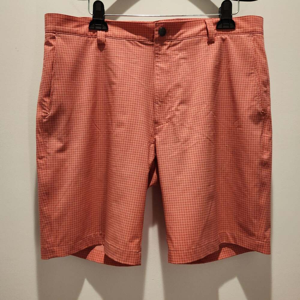 Peter Millar Men's Shorts Golf Shackleford Gingham Performance Hybrid Chino 36